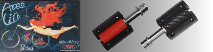 AeroLite Pedals banner with logo and pedals