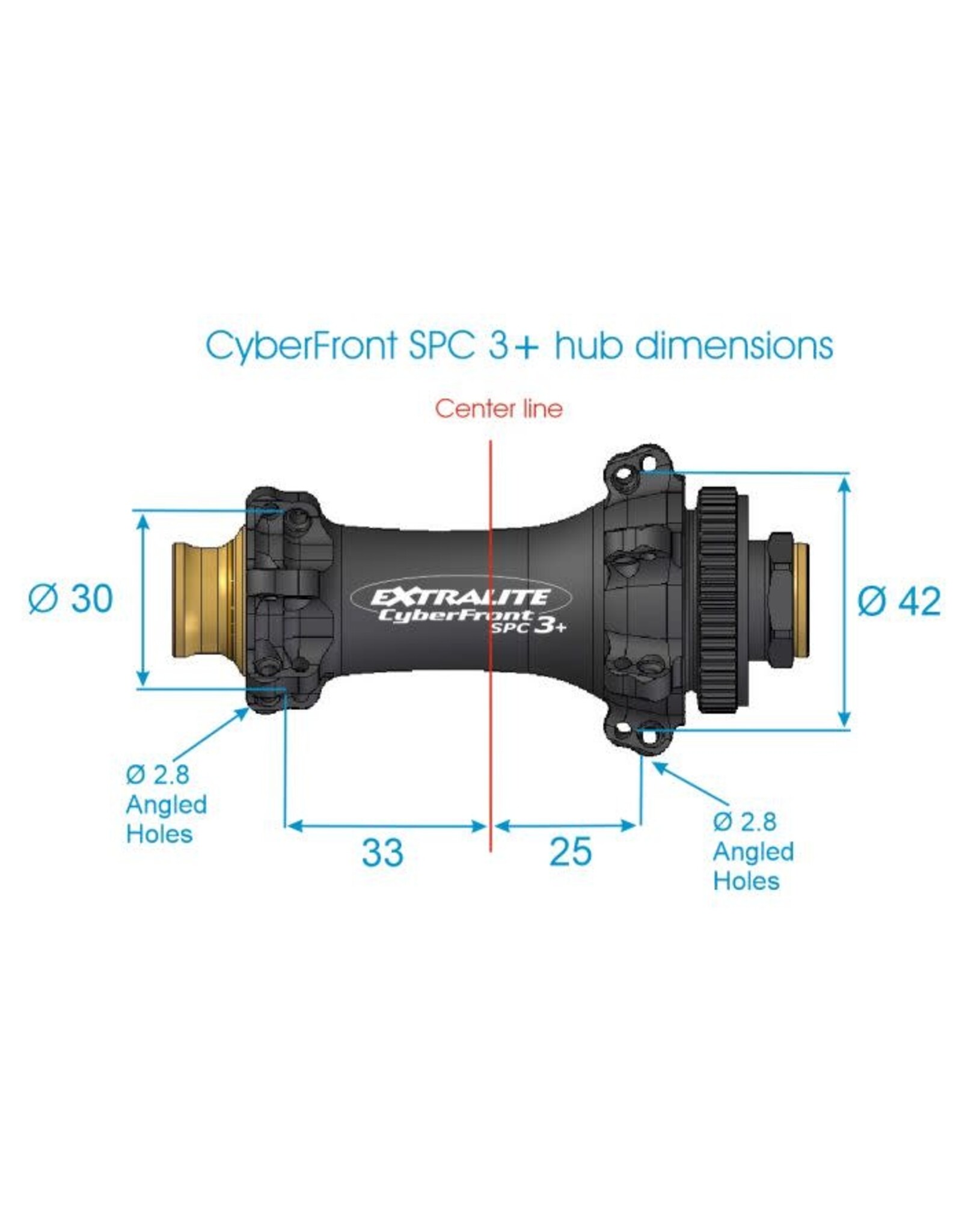 Extralite Extralite Cyber SPC-3+ Road Centerlock Disc Hubset