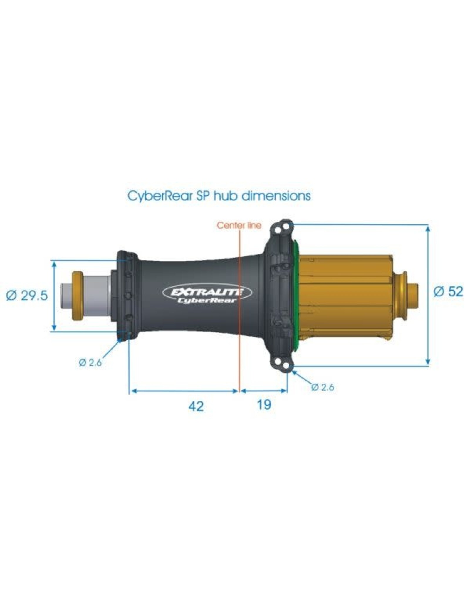 Extralite Racing Products Extralite Cyber SP-2+ Rim Brake Hubset