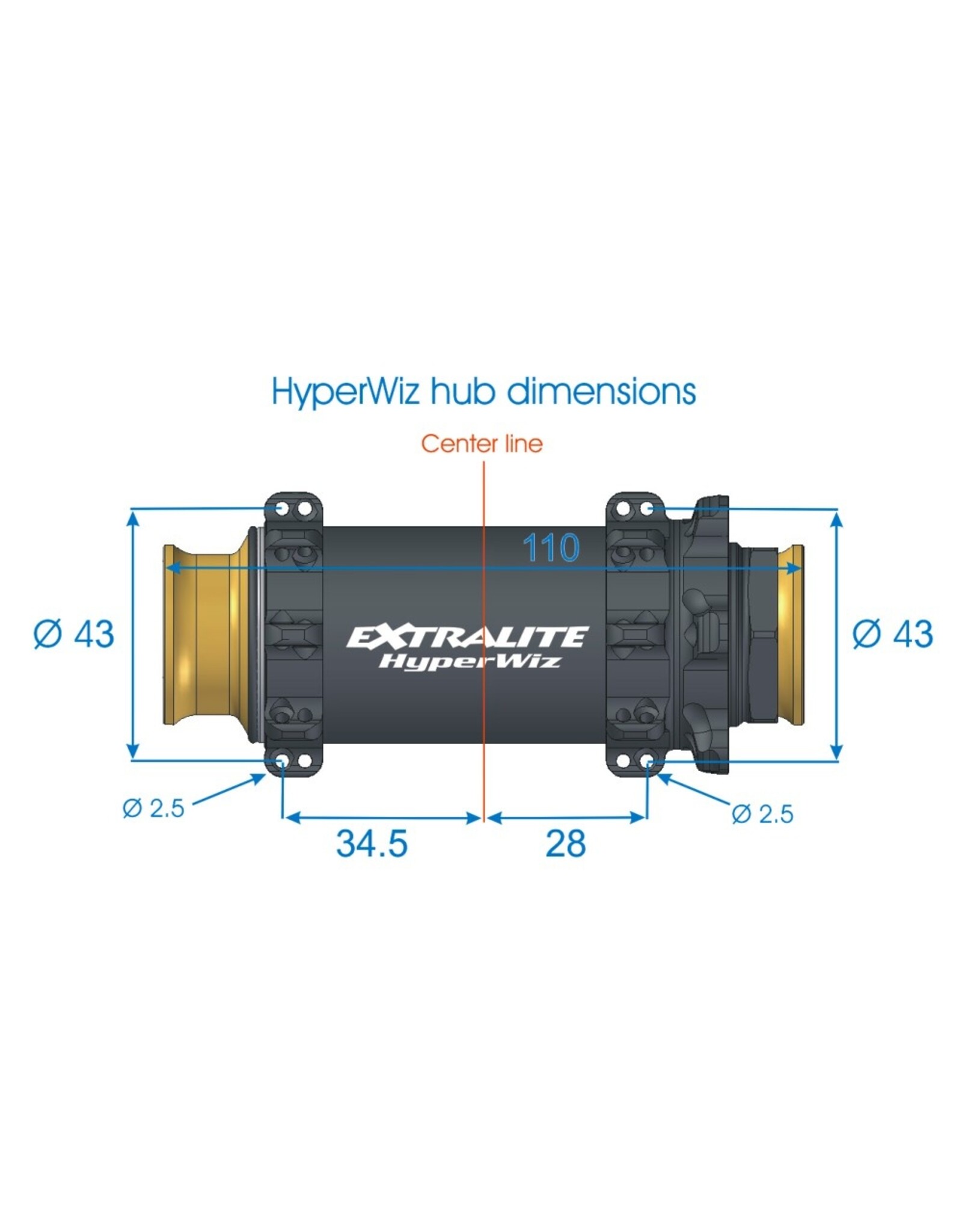 Extralite Extralite HyperWiz Front Hub For Rock Shox RS1