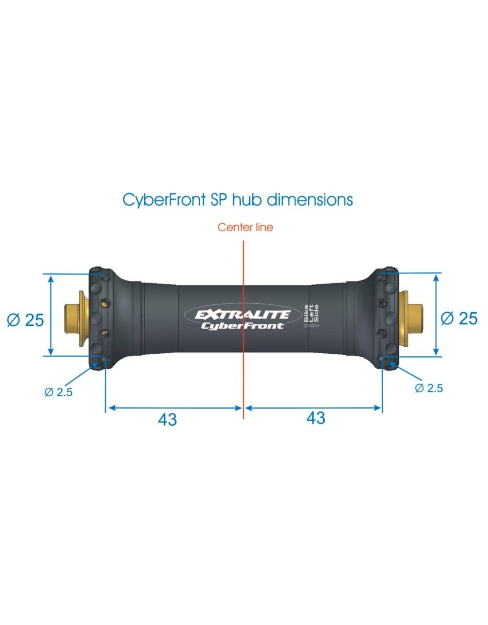 Extralite Racing Products Extralite CyberFront SP Front Road Hub