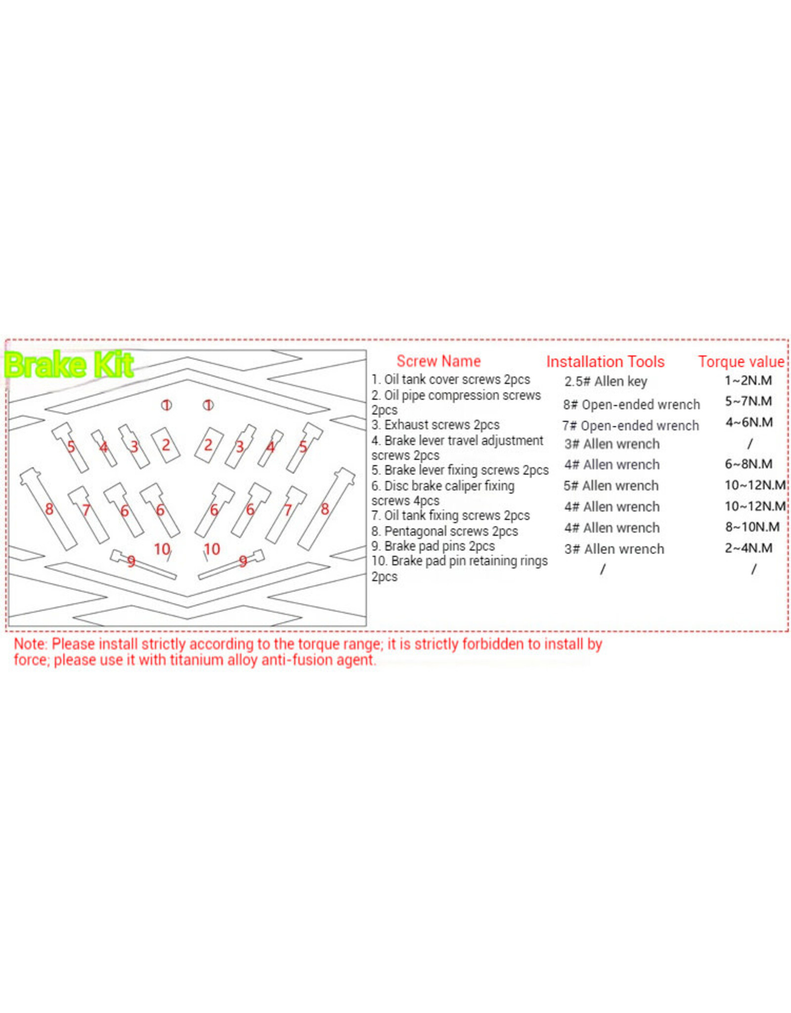 Risk Parts Risk Titanium Brake Bolt Kit RT124