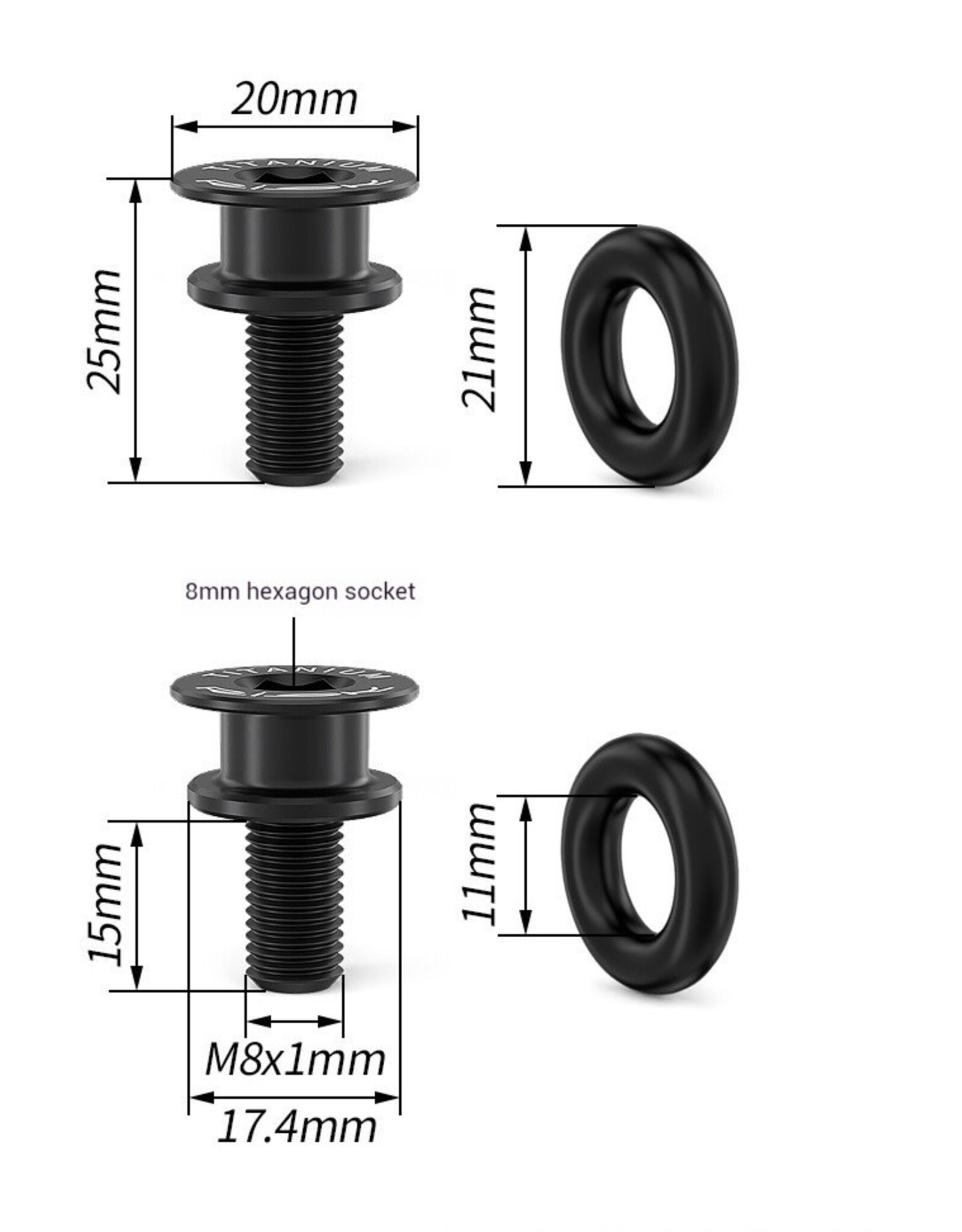 Risk Parts Risk Titanium Square Taper Crank Bolt RT125