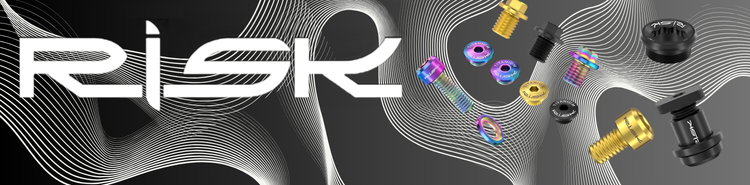 Risk Parts Titanium precision titanium bike hardware for brake, drivetrain, and cockpit applications