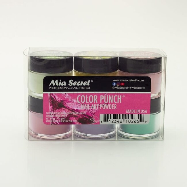 Mia Secret - Nail Art Powder - Color Punch - 6 count