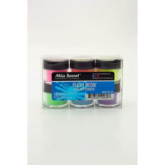 Mia Secret Mia Secret - Nail Art Powder - Flash Neon - 6 count
