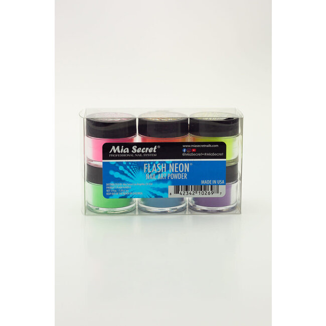 Mia Secret - Nail Art Powder - Flash Neon - 6 count