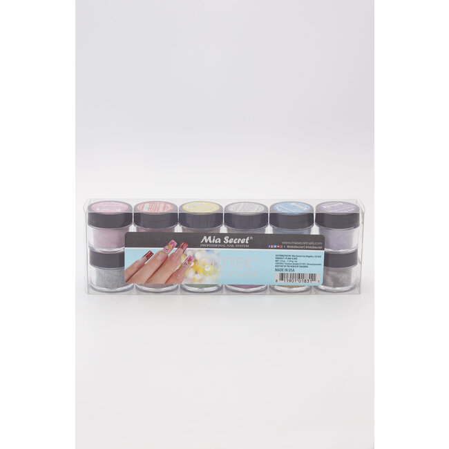 Mia Secret - Nail Art Powder - Glitter - 12 count