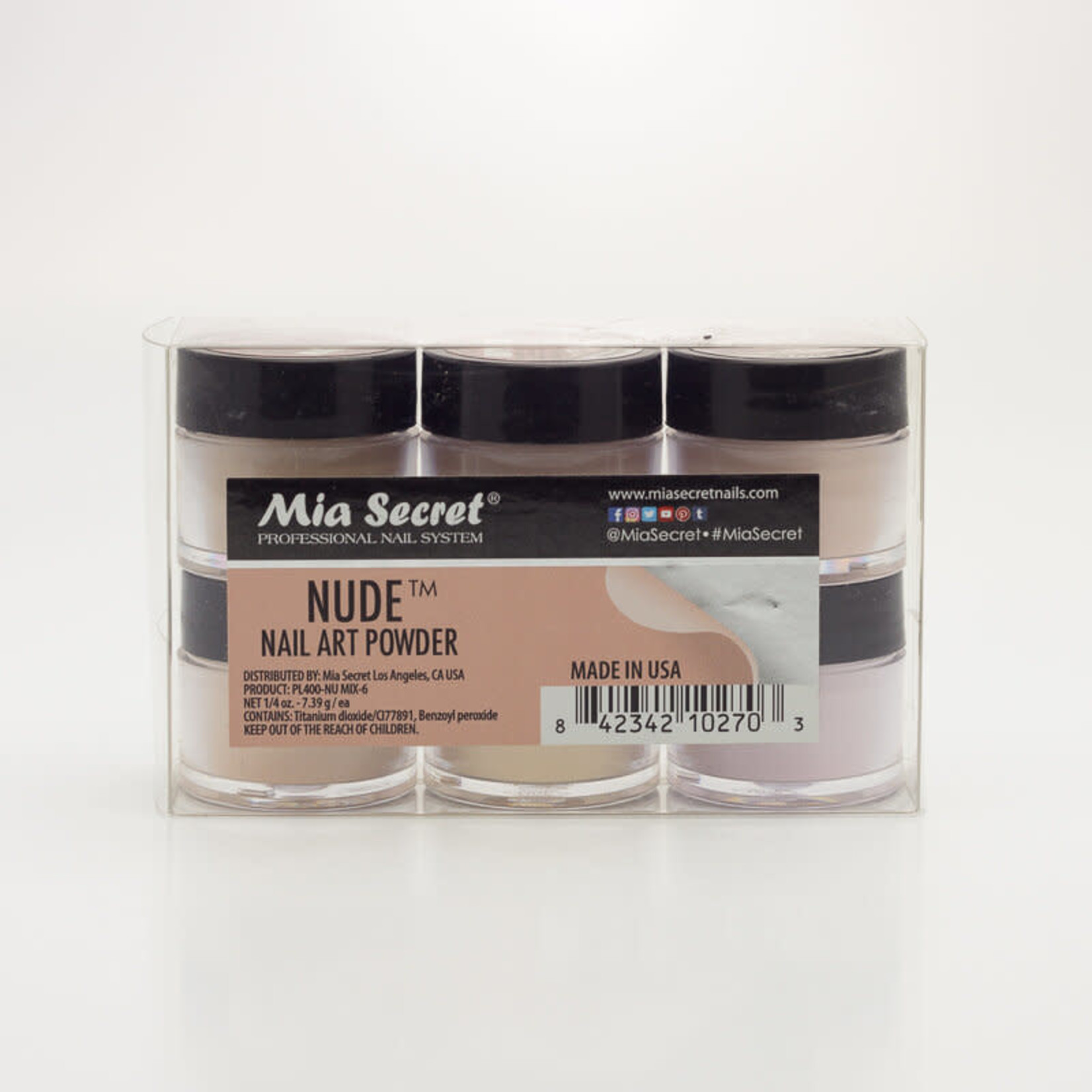 Mia Secret Mia Secret - Nail Art Powder - Nude - 6 count
