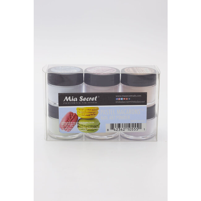 Mia Secret - Nail Art Powder - Pastel Macarons - 6 count