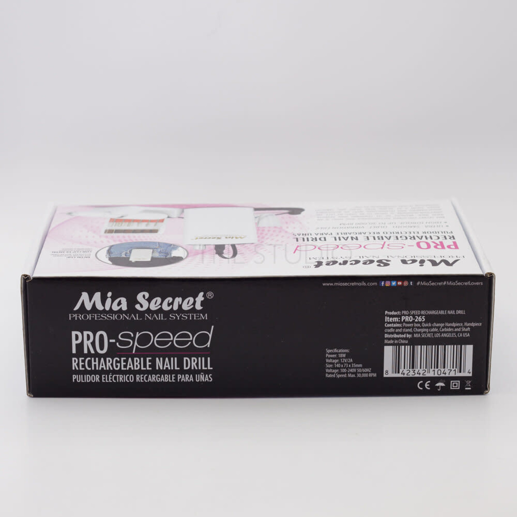 Mia Secret Mia Secret - Pro-Speed Rechargeable Nail E-File Drill with Metal Clip - White
