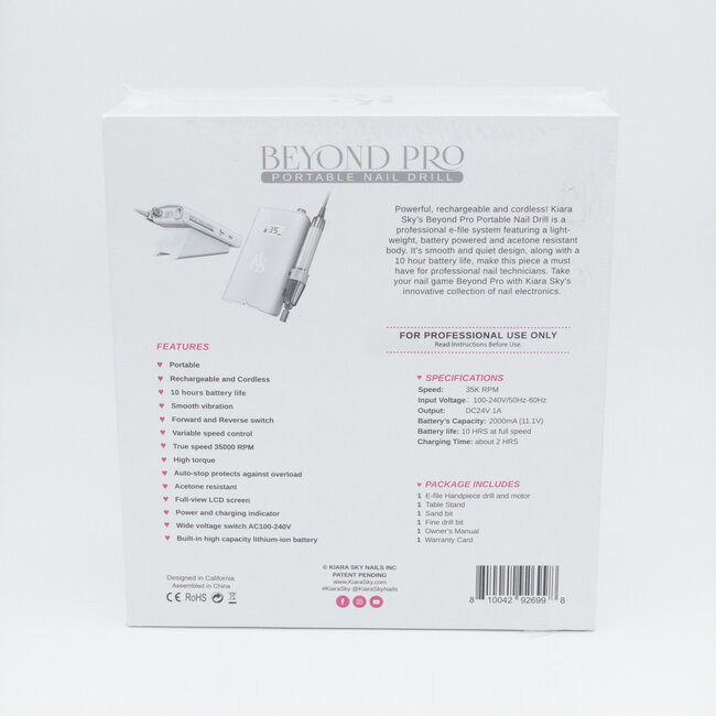 *SALE* Kiara Sky - Beyond Pro Portable Nail e-File Drill - White