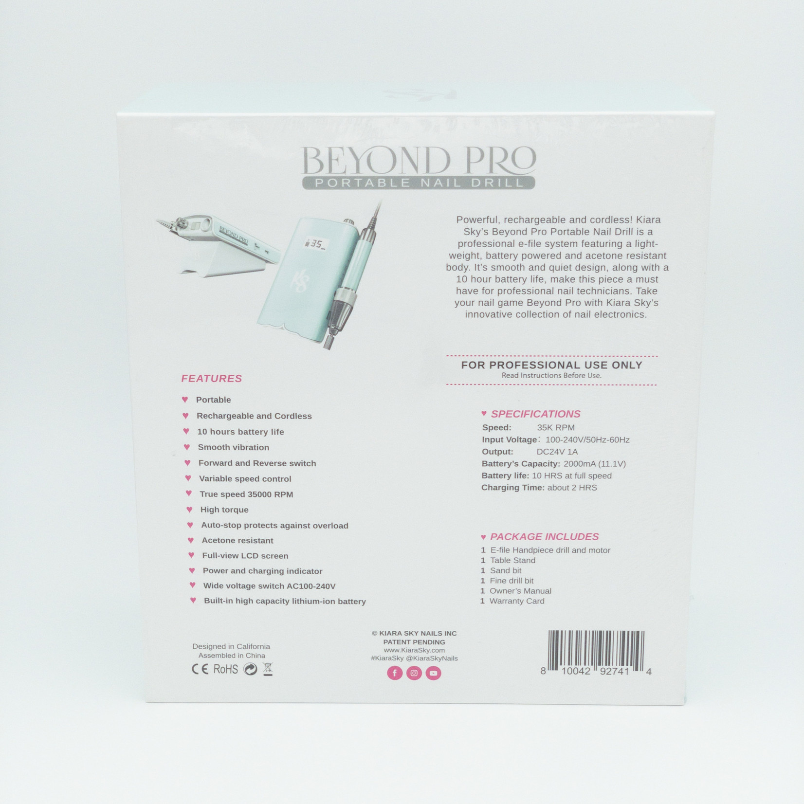 Kiara Sky Kiara Sky - Beyond Pro Portable Nail e-File Drill - Teal