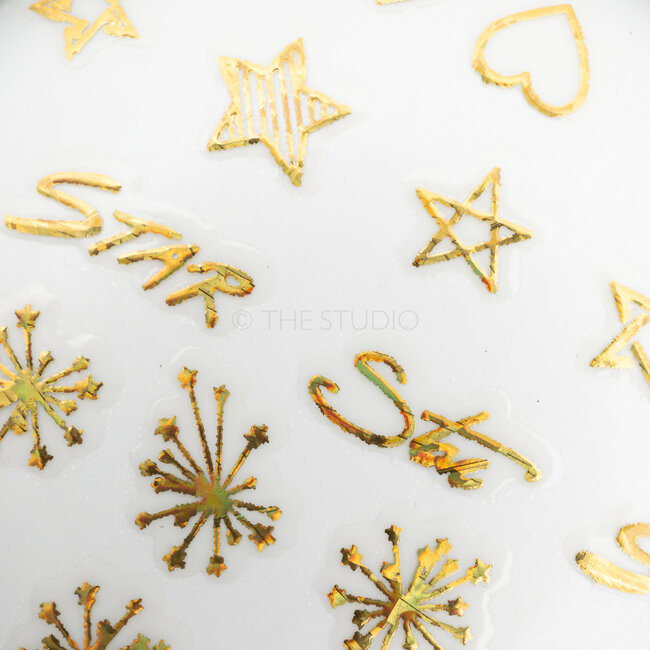 Heart Moon Stars Sticker - Gold - 432
