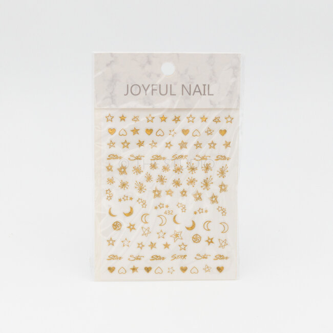 Heart Moon Stars Sticker - Gold - 432