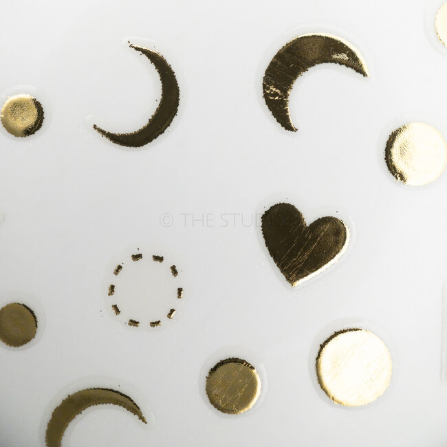 Heart Moon Stars Sticker - Gold - 317