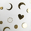 Heart Moon Stars Sticker - Gold - 317