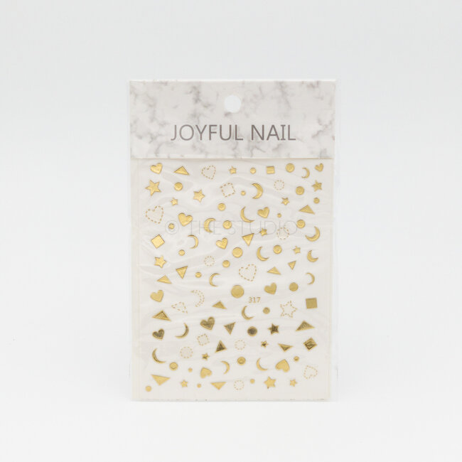 Heart Moon Stars Sticker - Gold - 317