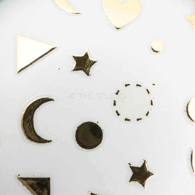 Heart Moon Stars Sticker - Gold - 317