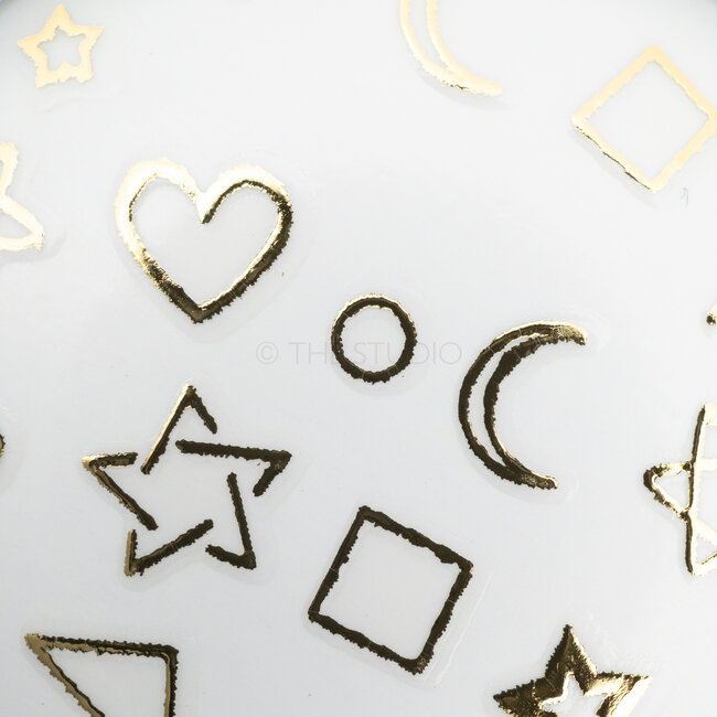 Heart Moon Stars Sticker - Gold - 318
