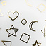 Heart Moon Stars Sticker - Gold - 318