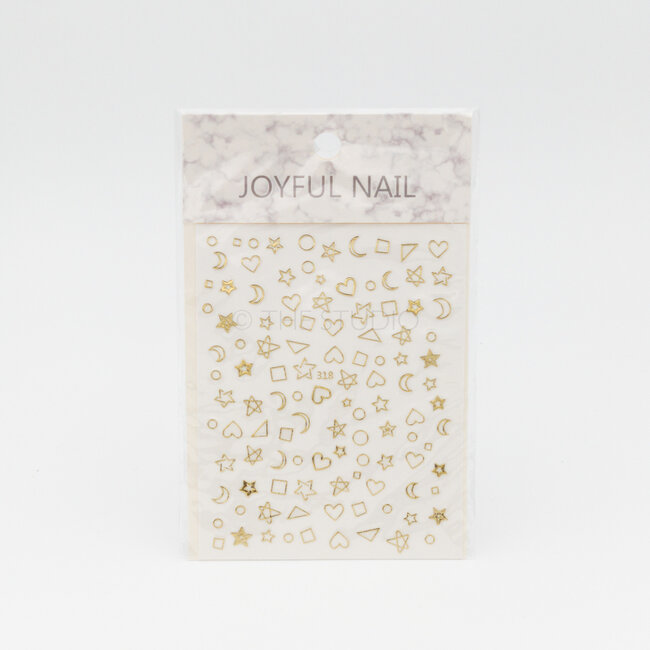 Heart Moon Stars Sticker - Gold - 318