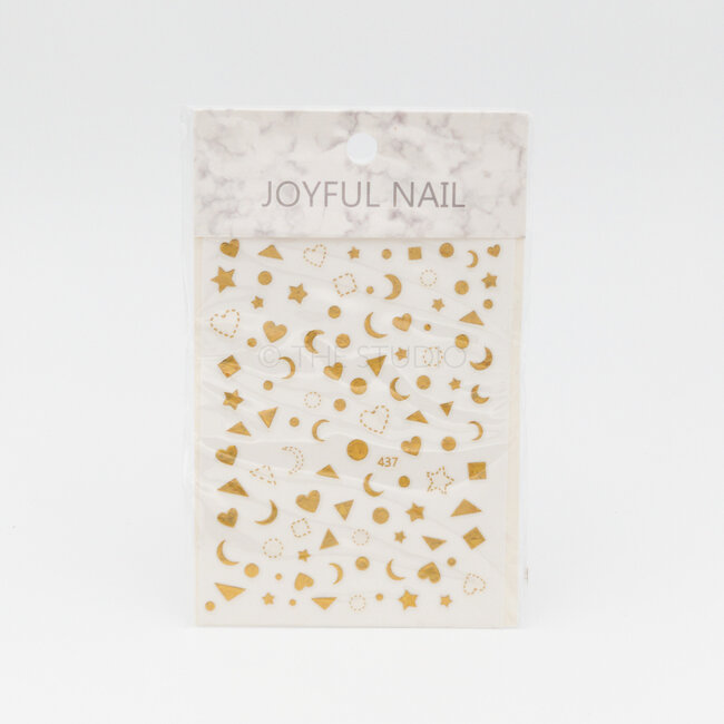 Heart Moon Stars Sticker - Gold - 437