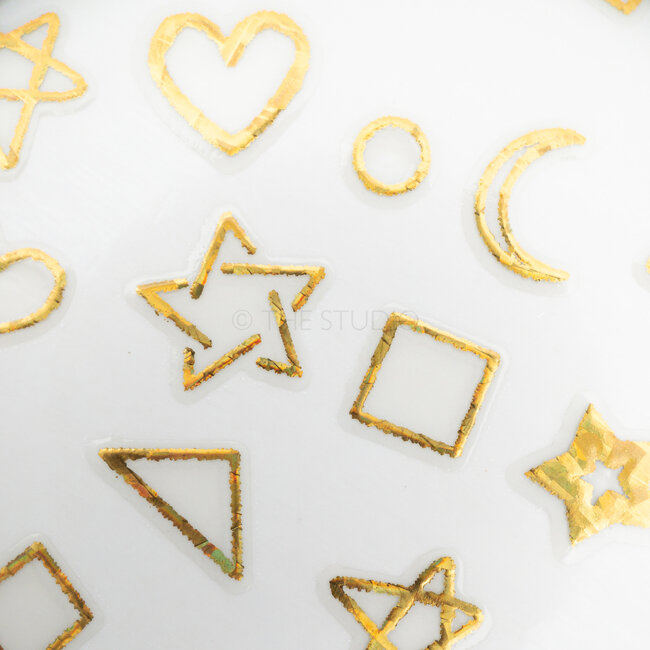 Heart Moon Stars Sticker - Gold - 438