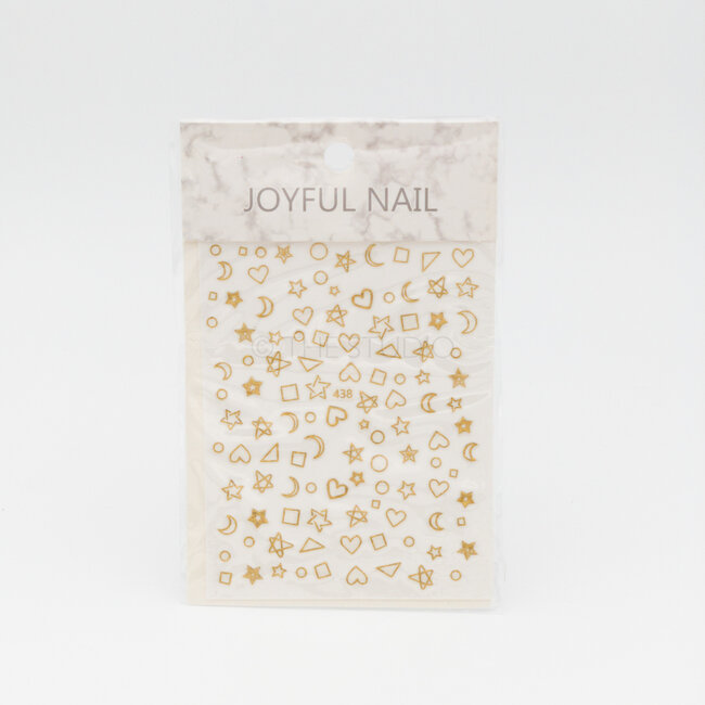 Heart Moon Stars Sticker - Gold - 438