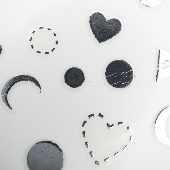 Heart Moon Stars Sticker - Silver - 317