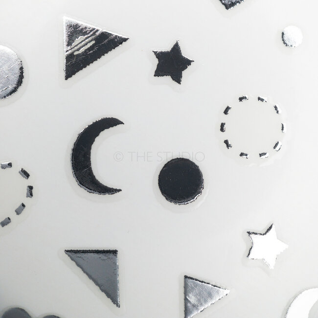 Heart Moon Stars Sticker - Silver - 317