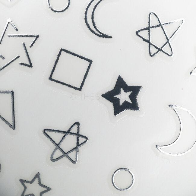 Heart Moon Stars Sticker - Silver - 318