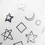 Heart Moon Stars Sticker - Silver - 318