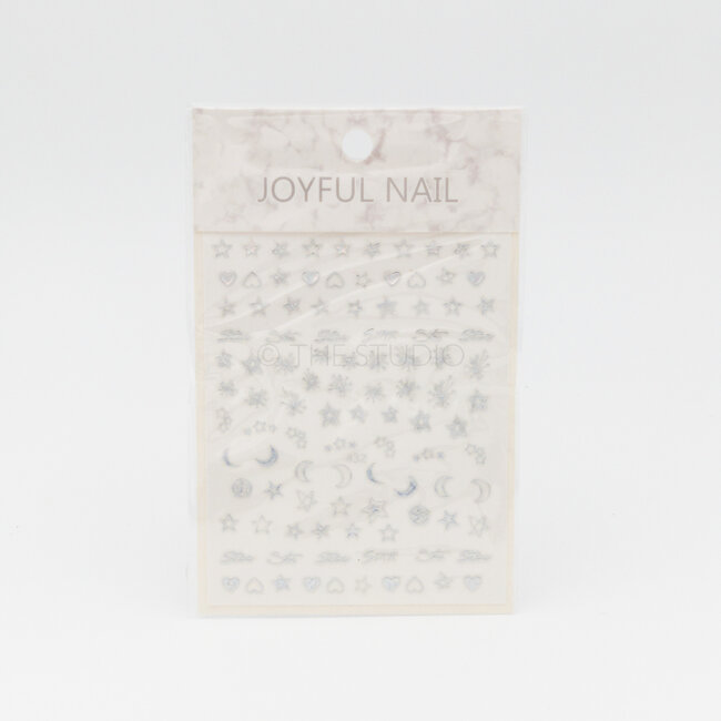 Heart Moon Stars Sticker - Silver - 432