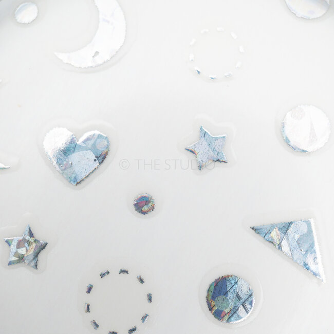 Heart Moon Stars Sticker - Silver - 437