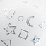 Heart Moon Stars Sticker - Silver - 438