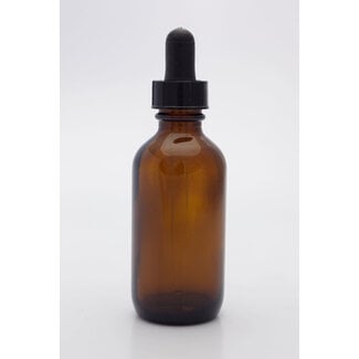 Glass Dropper Bottle - Amber Brown - 4 oz