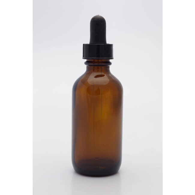 Glass Dropper Bottle - Amber Brown - 4 oz