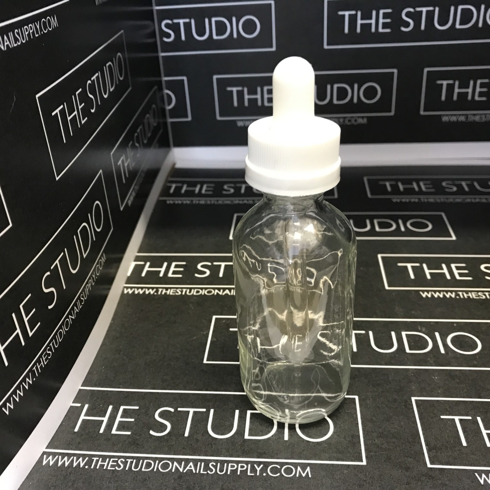 Glass Dropper Bottle - Clear - 3 oz (White Top)