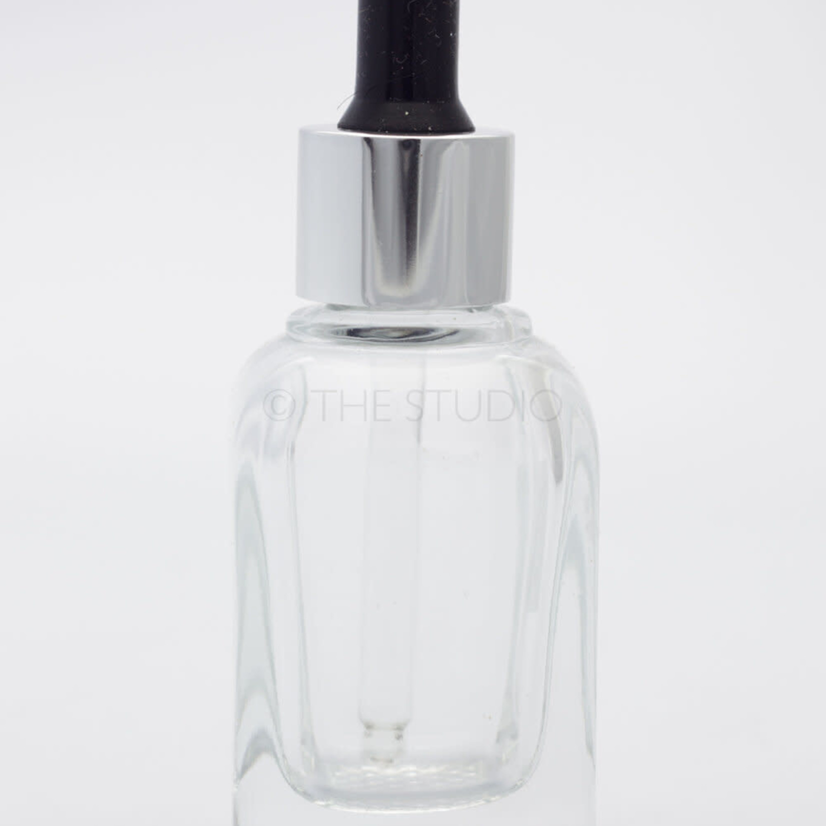 Glass Dropper Bottle - French Square - Clear - 1.2 oz