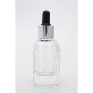 Berkeley Glass Dropper Bottle - French Square - Clear - 1.2 oz