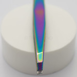 Satin Edge - Slant Tip Titanium Tweezers - Neo Chrome