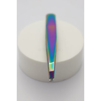 Satin Edge - Slant Tip Titanium Tweezers - Neo Chrome