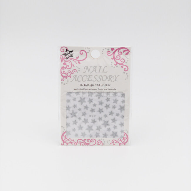 Stars Sticker - Silver - 3D Nail