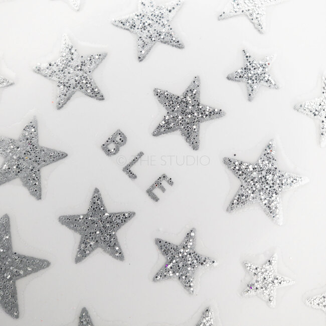 Stars Sticker - Silver - 3D Nail