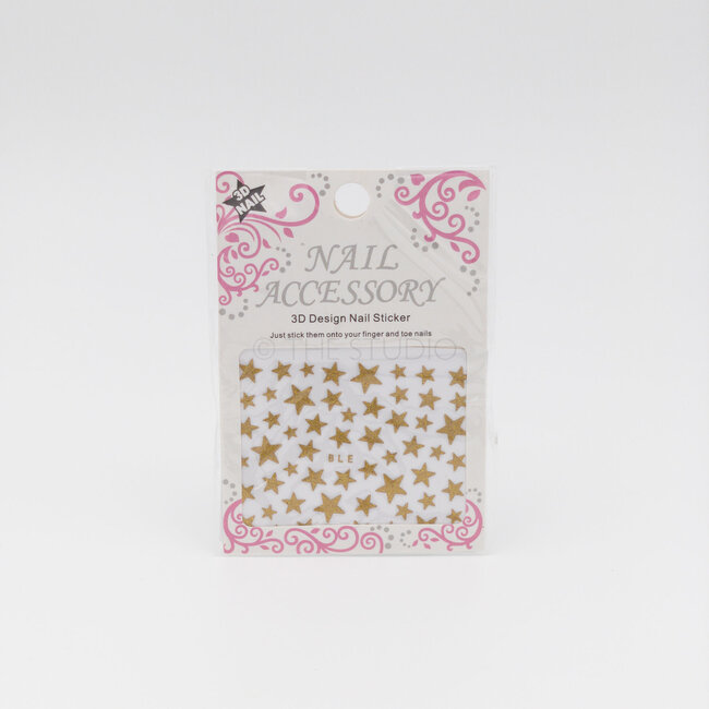 Stars Sticker - Gold - 3D Nail