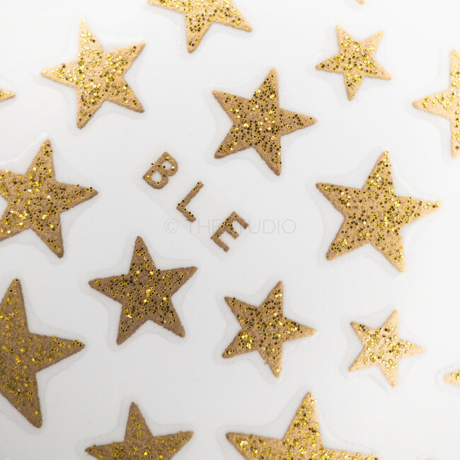 Stars Sticker - Gold - 3D Nail
