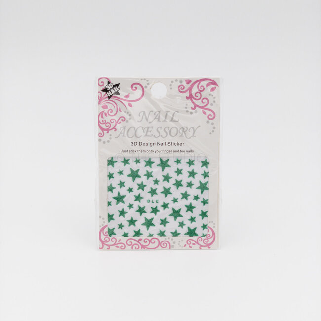 Stars Sticker - Green - 3D Nail