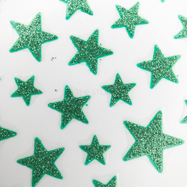 Stars Sticker - Green - 3D Nail