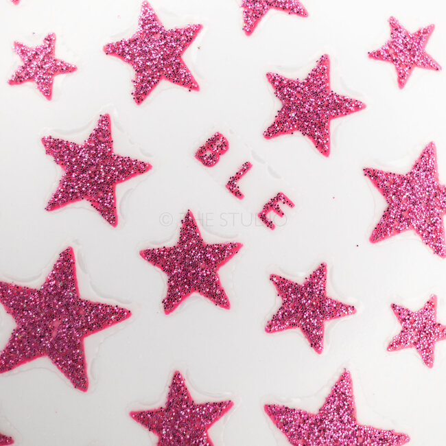 Stars Sticker - Hot Pink - 3D Nail